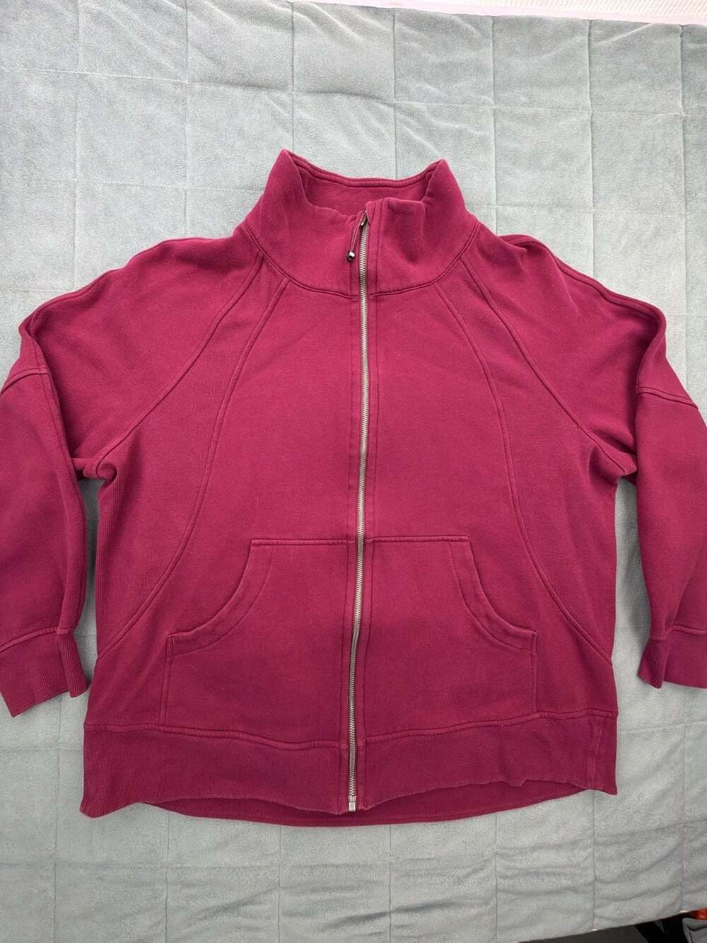 Lululemon Full Zip Scuba Hoodie Unisex Size M XL/ W XXL Cranberry Red Jacket